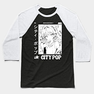 Retro Manga City Pop Vaporwave Aesthetic Anime #4 Baseball T-Shirt